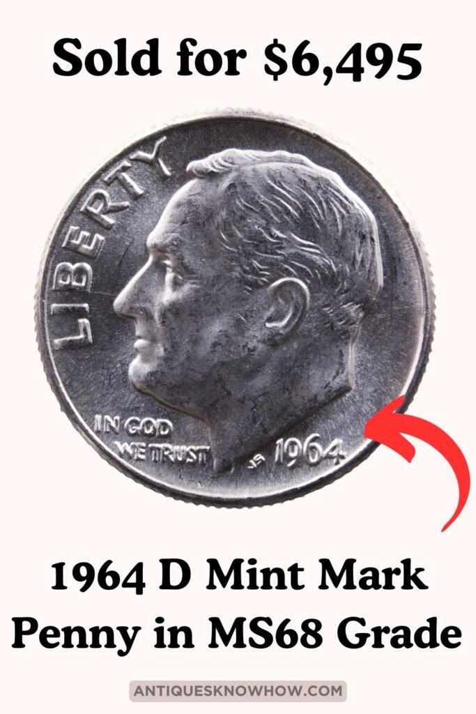 1964 D Mint Mark Roosevelt Dime