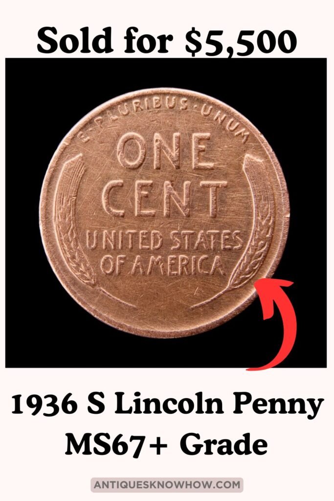 1936 S Lincoln Wheat Penny