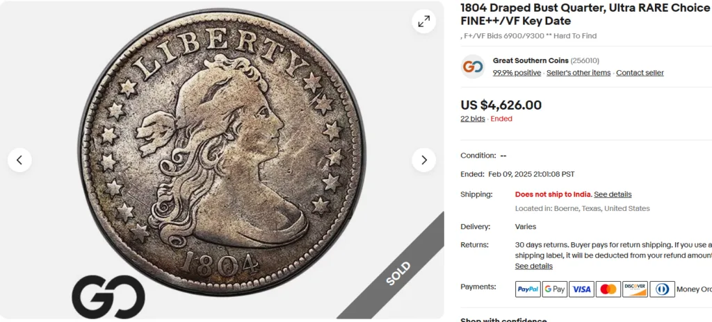 1804 Draped Bust Quarter