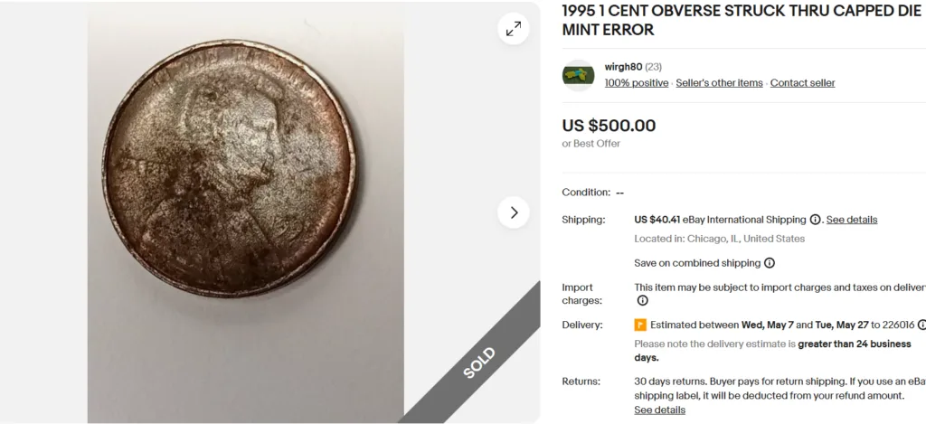 1995 Penny Capped Die