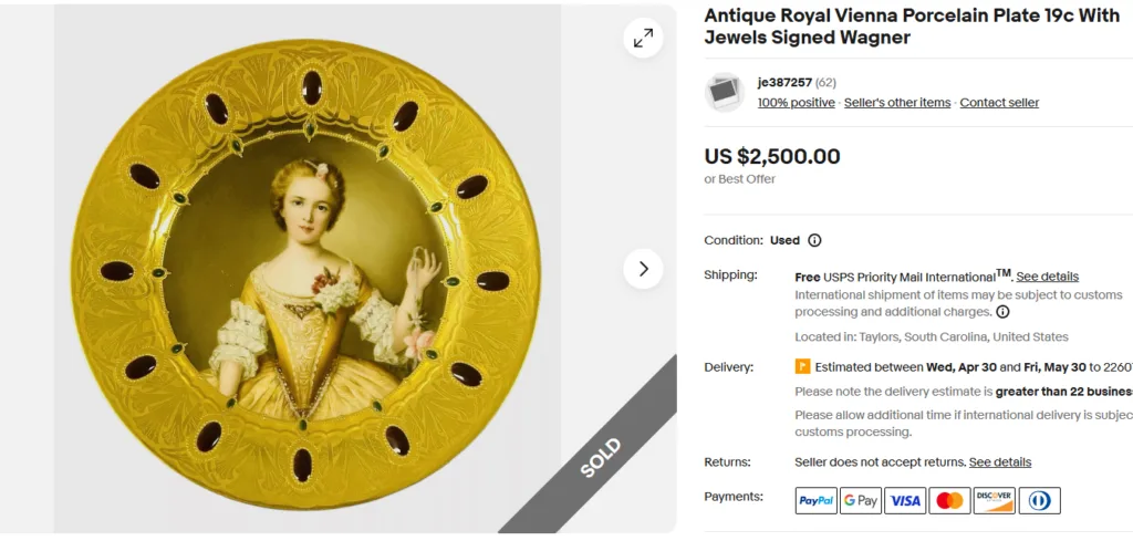 Antique Royal Vienna Porcelain Plate
