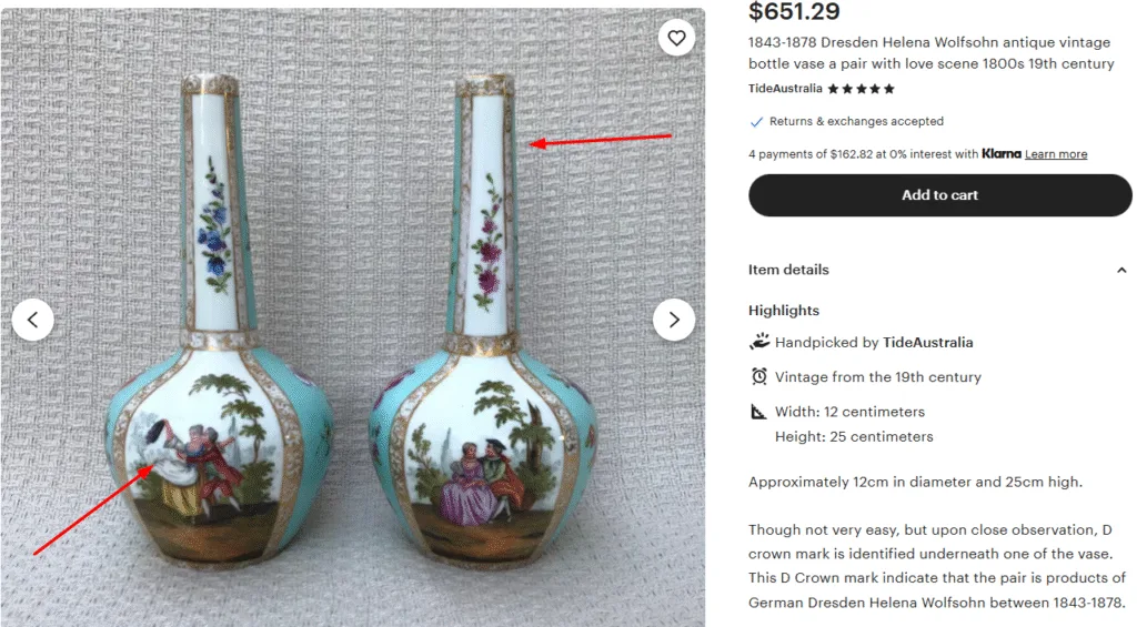 Dresden Helena Wolfsohn Vase