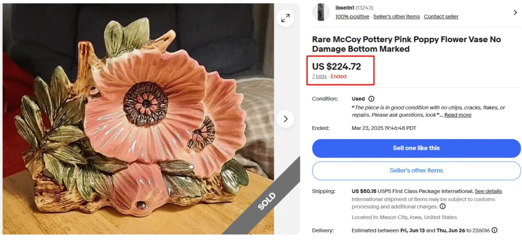 McCoy Pottery Poppy Planter Vase