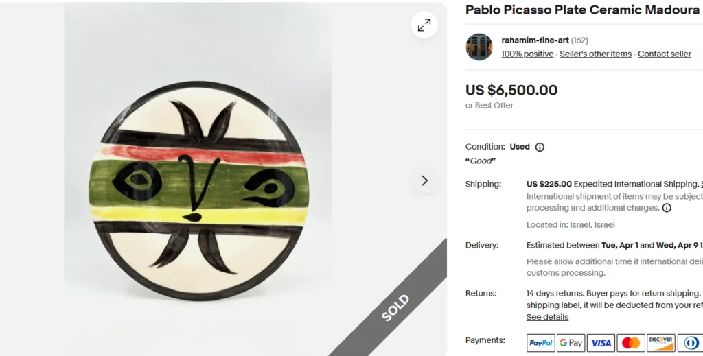 Pablo Picasso Plate Ceramic Madoura