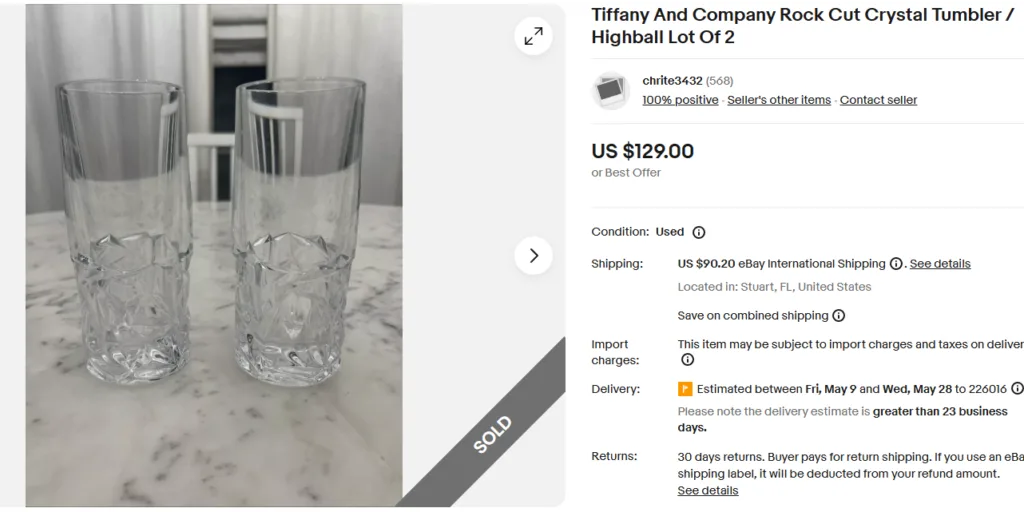 Tiffany & Co. Rock Cut Crystal Tumbler