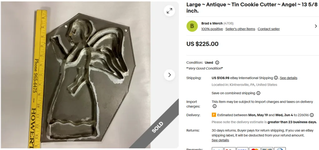 Antique Angel Cookie Mold