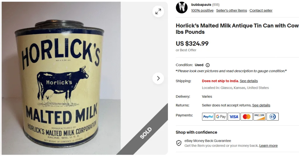 Antique Horlick’s Malted Milk Tin