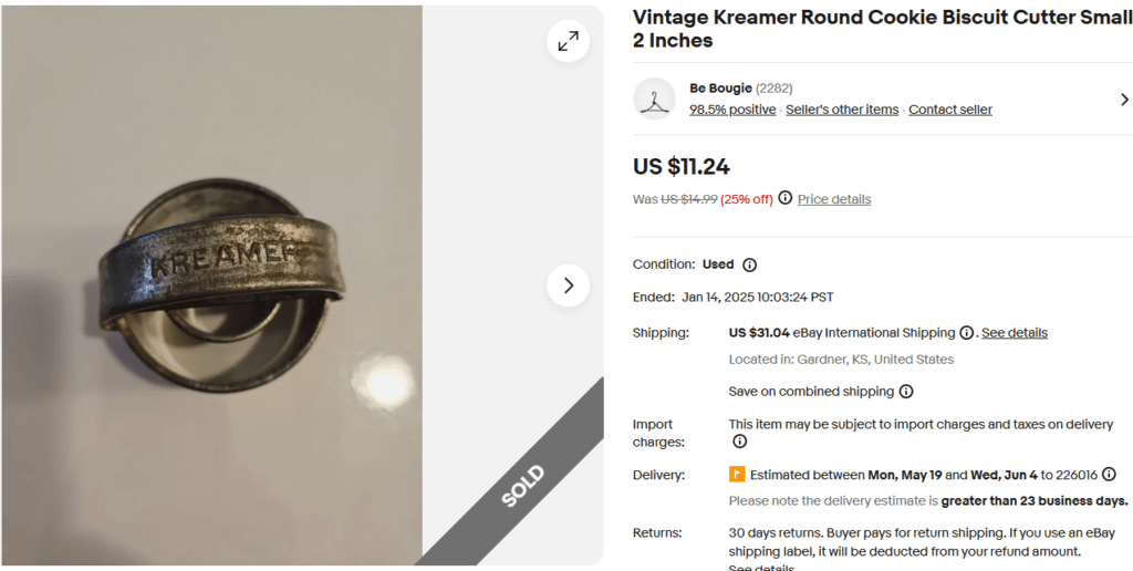 Antique Kreamer Cookie Cutter