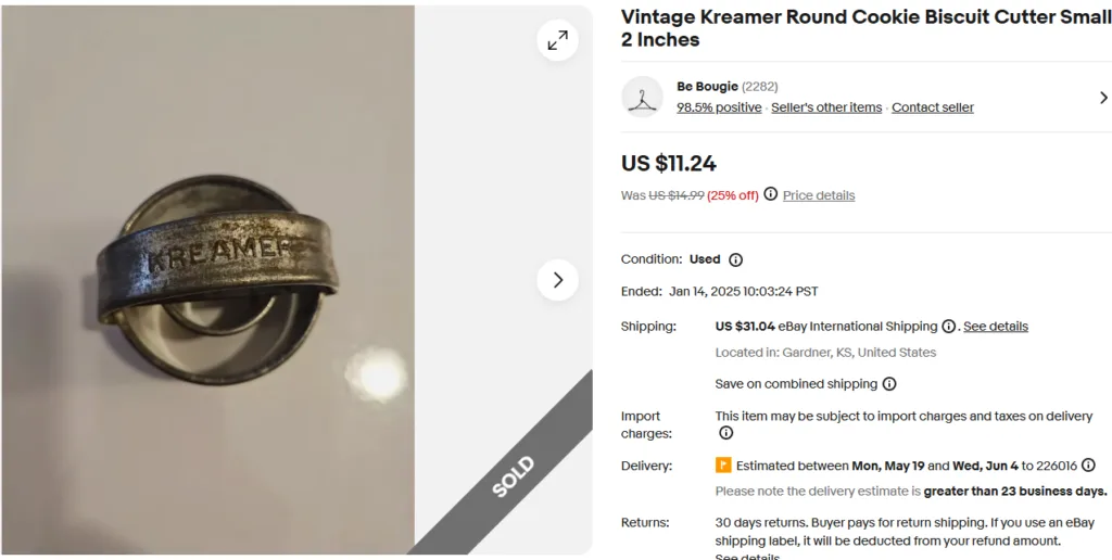 Antique Kreamer Cookie Cutter