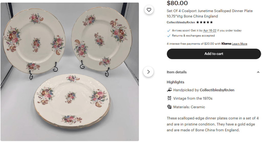Coalport Junetime Scalloped Dinner Plate