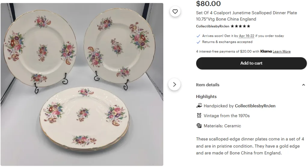 Coalport Junetime Scalloped Dinner Plate