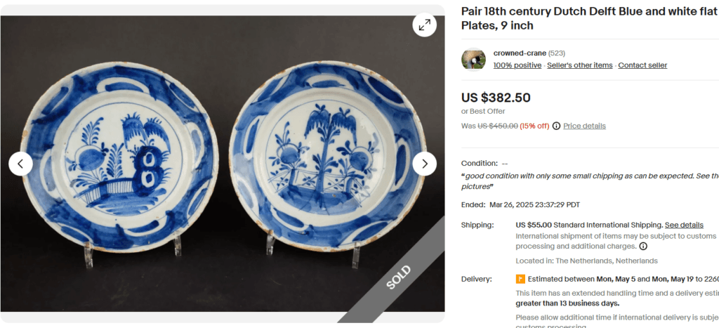 Dutch Delft Blue and White Charger Plate