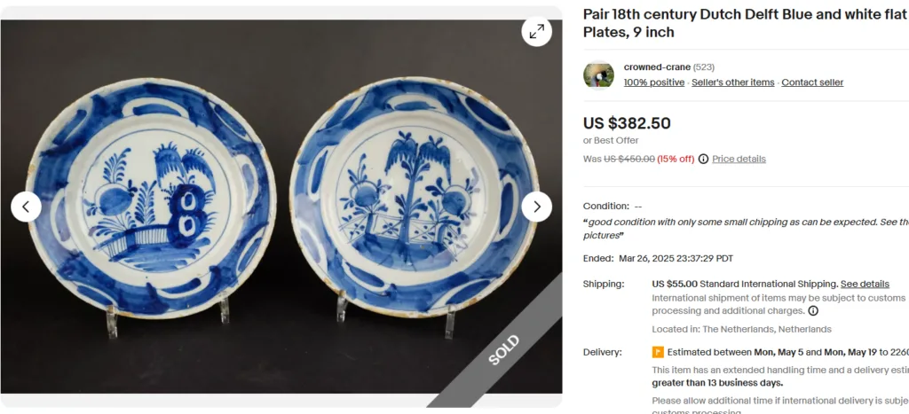 Dutch Delft Blue and White Charger Plate