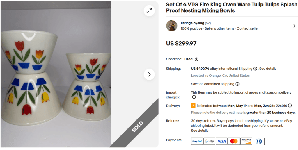 Fire-King Tulip Splash-Proof Mixing Bowls
