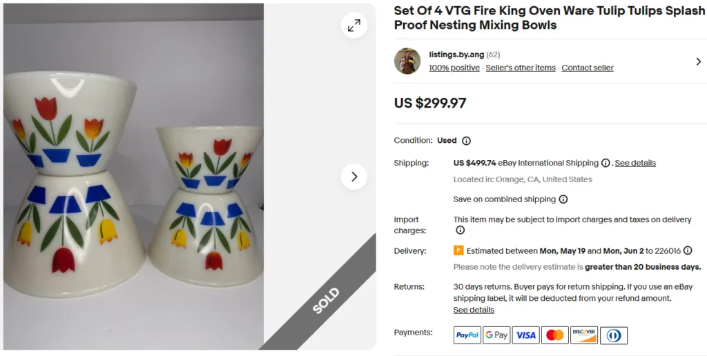 Fire-King Tulip Splash-Proof Mixing Bowls
