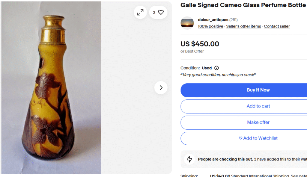 Galle French Cameo Perfume Bottle