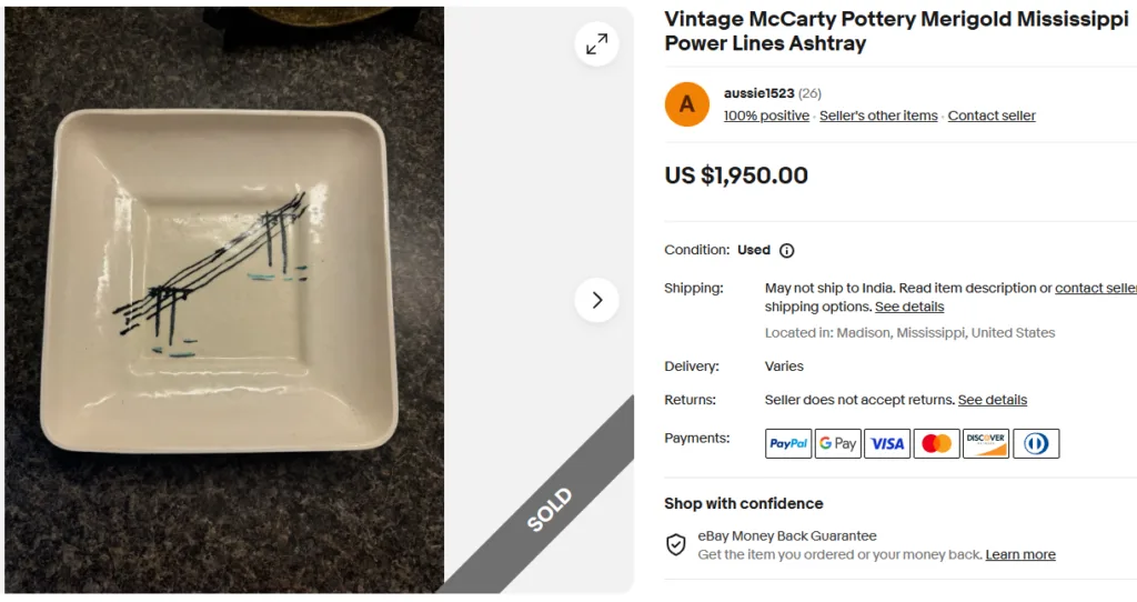 McCarty Mississippi Power Lines Ashtray