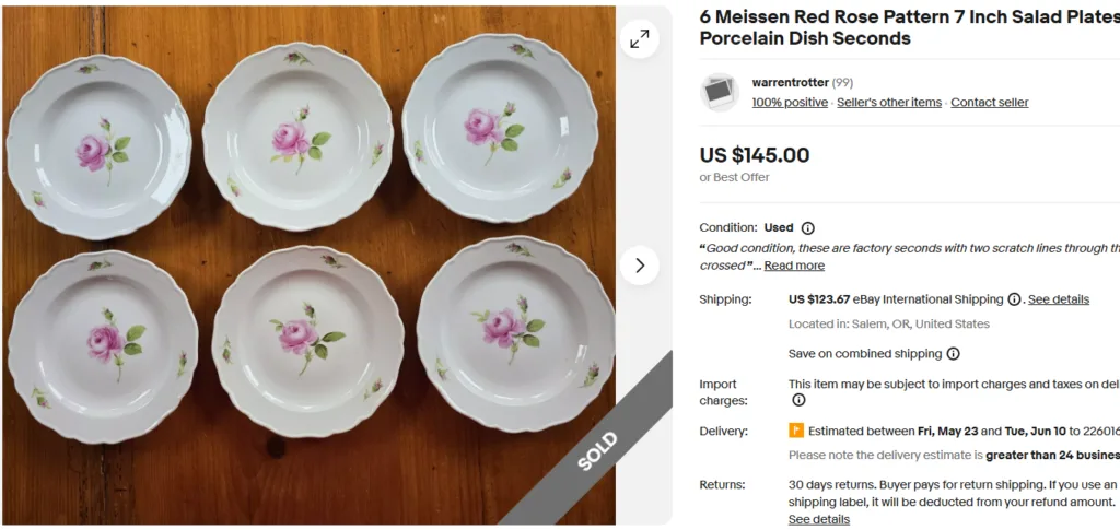 Meissen Red Rose Plates