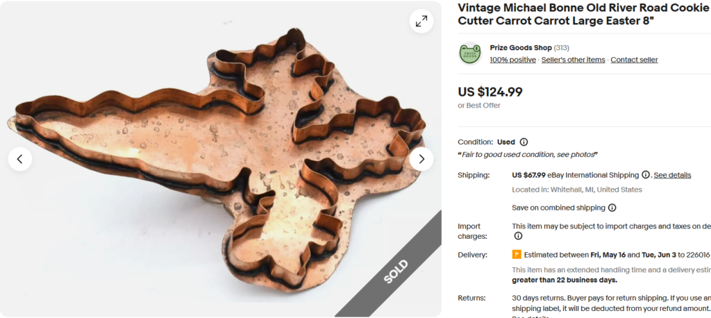 Old River Road Copper Easter Carrot Cookie Cutter