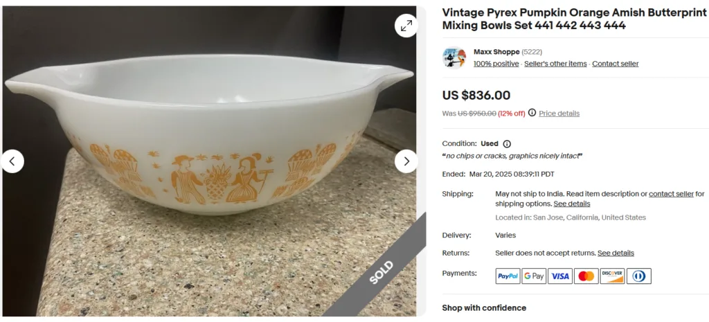 Pyrex Butterprint Mixing Bowls