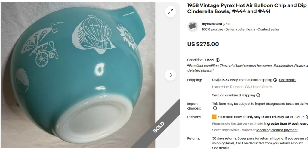 Pyrex Hot Air Balloon Bowl
