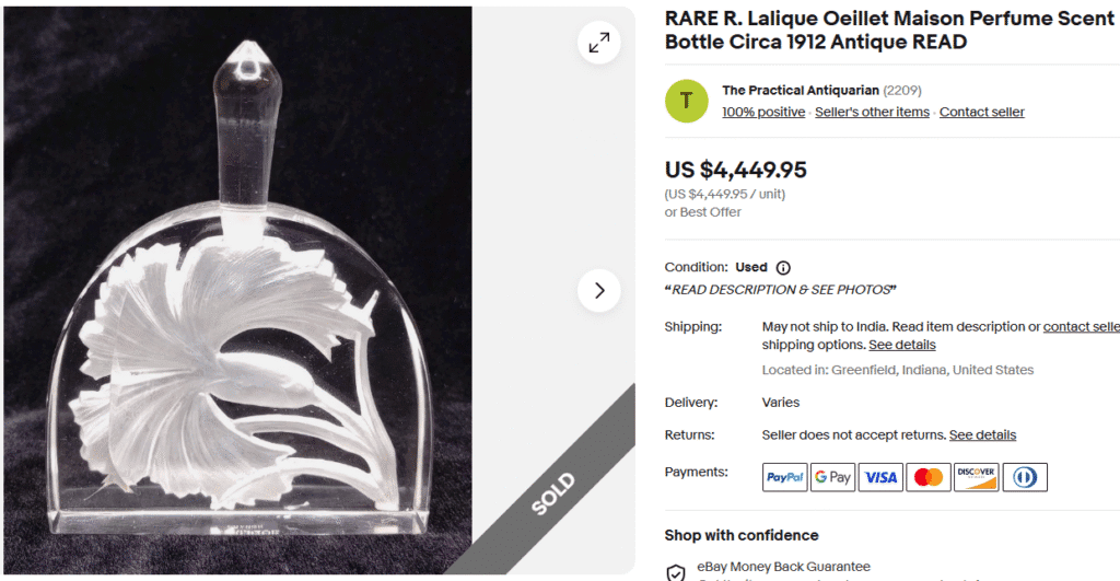 R. Lalique Oeillet Maison Perfume Bottle