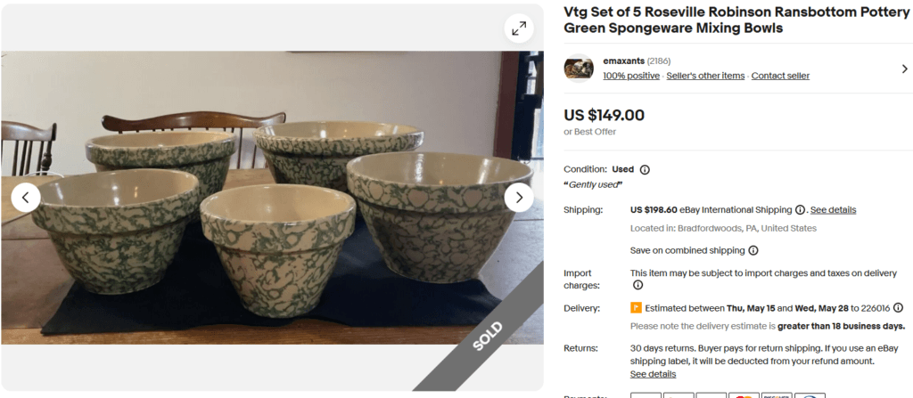 Roseville Robinson Ransbottom Mixing Bowls