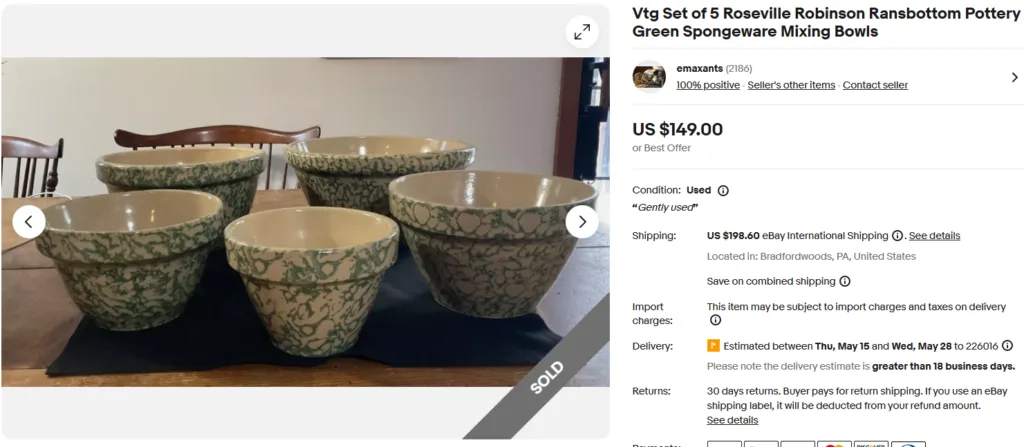 Roseville Robinson Ransbottom Mixing Bowls
