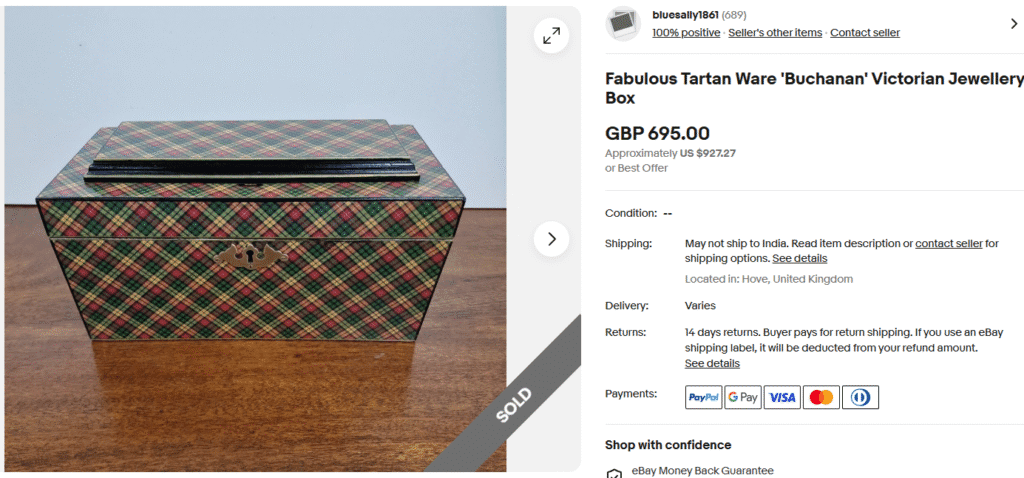 Tartan Ware 'Buchanan' Victorian Jewelery Box
