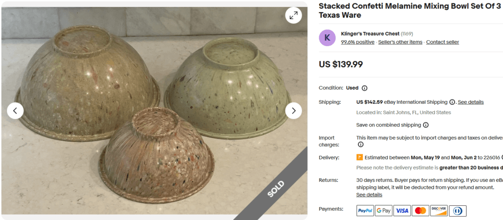 Texas Ware Confetti Mixing Bowls