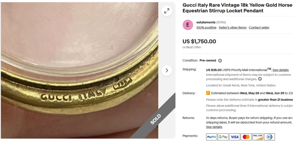 Vintage Gucci Locket Marks