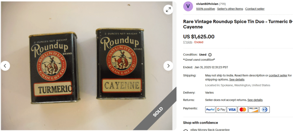Vintage Roundup Spice Tin Duo