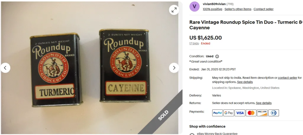 Vintage Roundup Spice Tin Duo