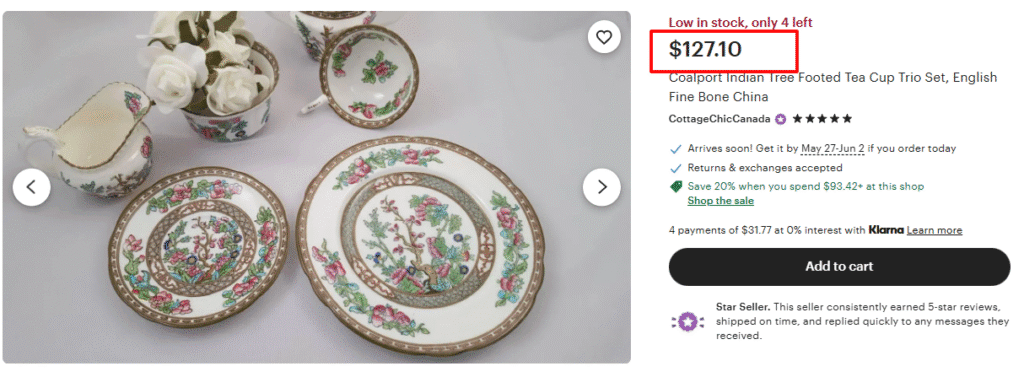 Coalport Indian Tree Tea Set