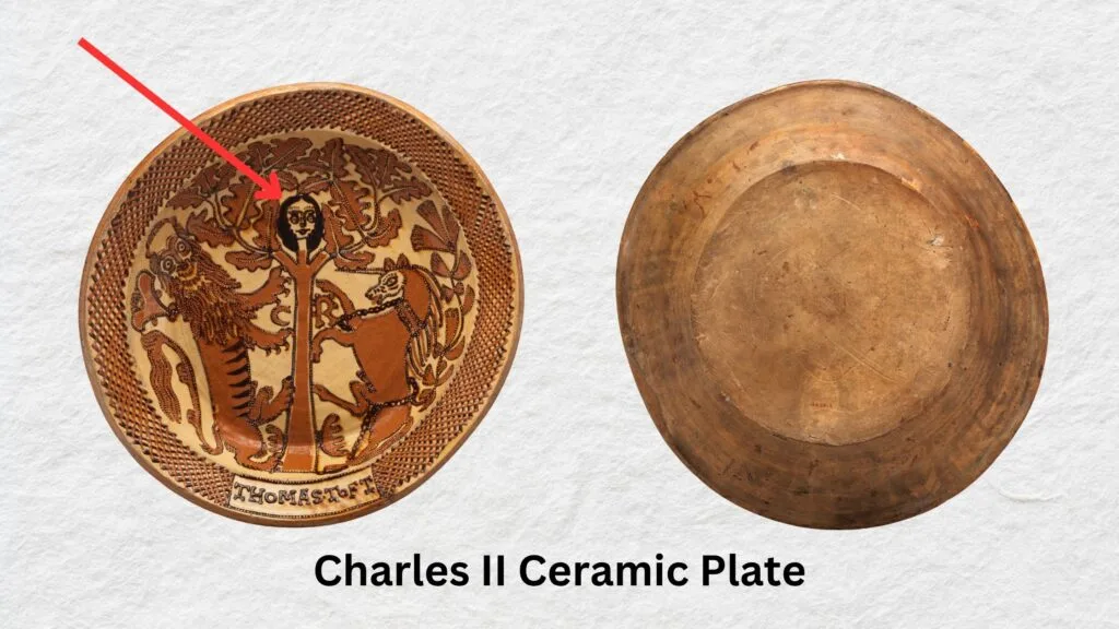 Display dish with Charles II on a Tree