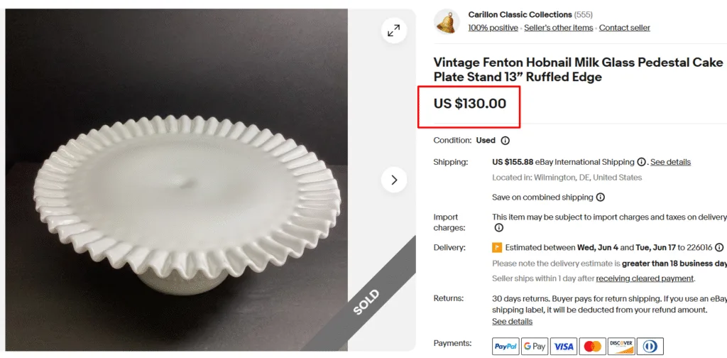 Fenton Hobnail Milk Glass Cake Stands