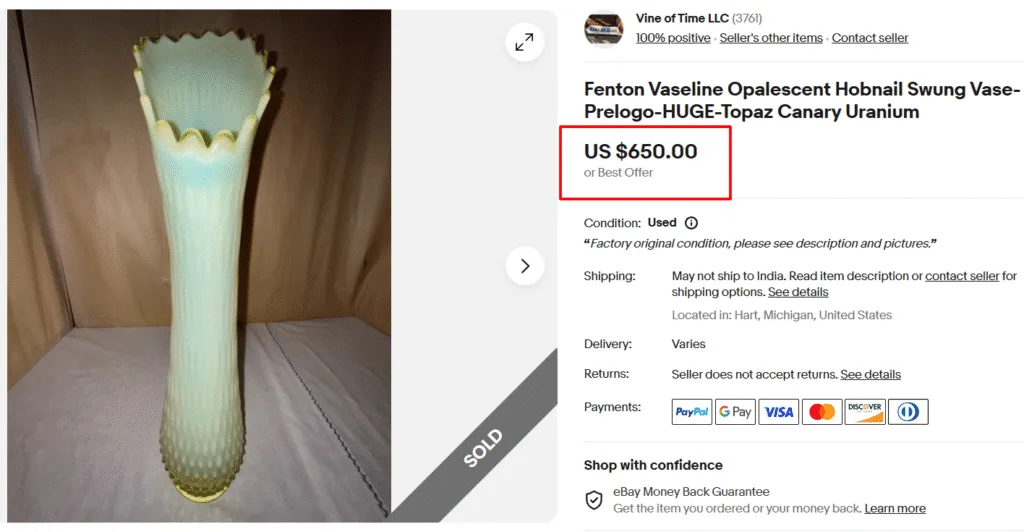 Fenton Swung Vase