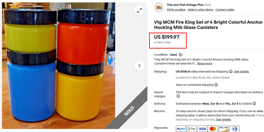 Fire King Canister Set