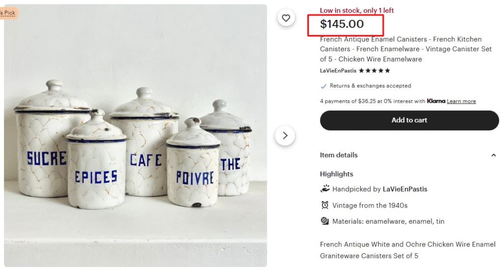 French Enamel Canister Set