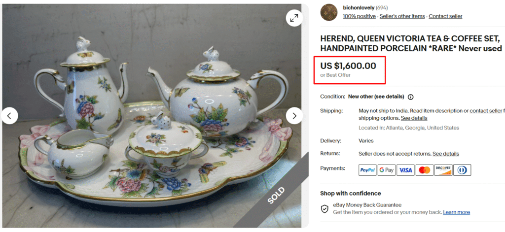 Herend, Queen Victoria Porcelain Tea Set