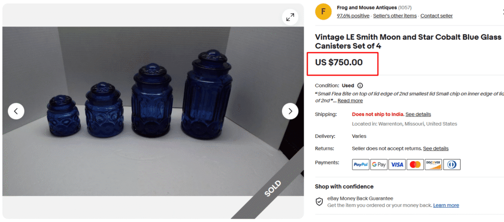 LE Smith Moon And Star Canister Set