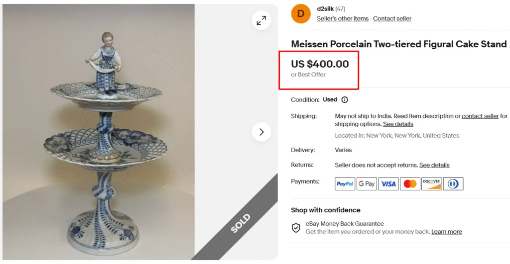 Meissen Porcelain Two-tiered Figural Cake Stand