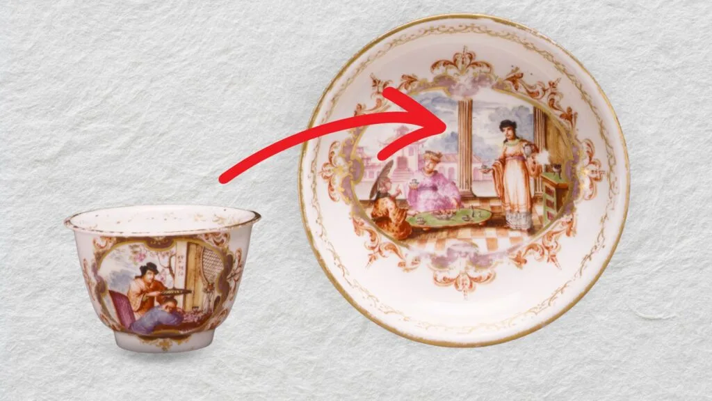 Meissen Teabowl & Saucer by Höroldt