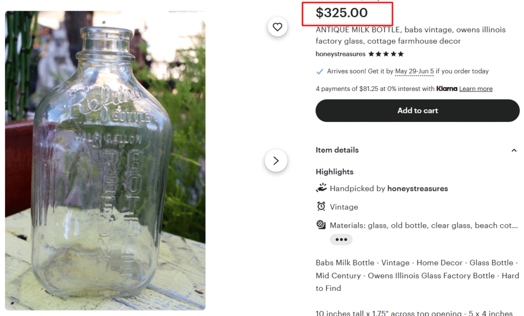Rare Babs Vintage Milk Bottle
