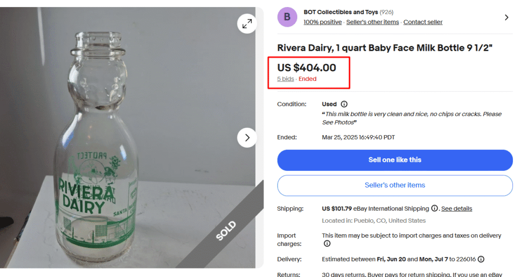Rivera Dairy Baby Face Milk Bottle
