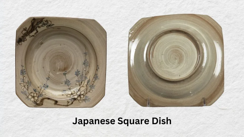 Square Dish with Decoration of Cherry Blossoms