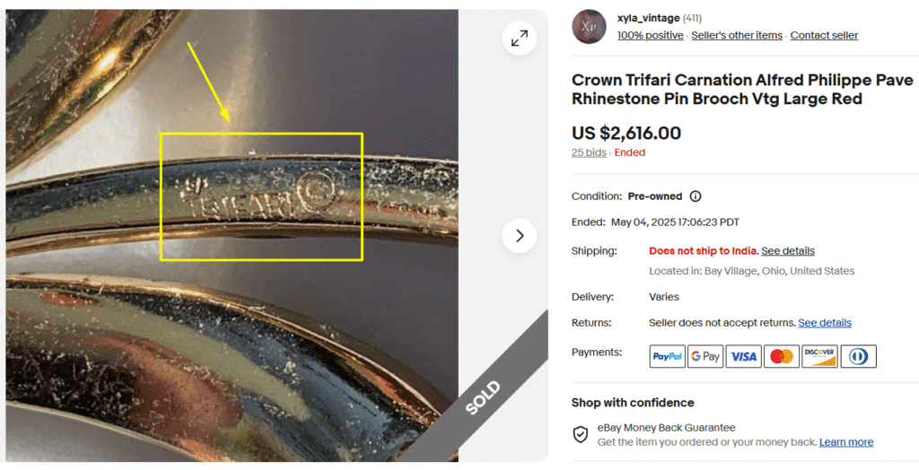 Trifari Costume Jewelry Crown Mark