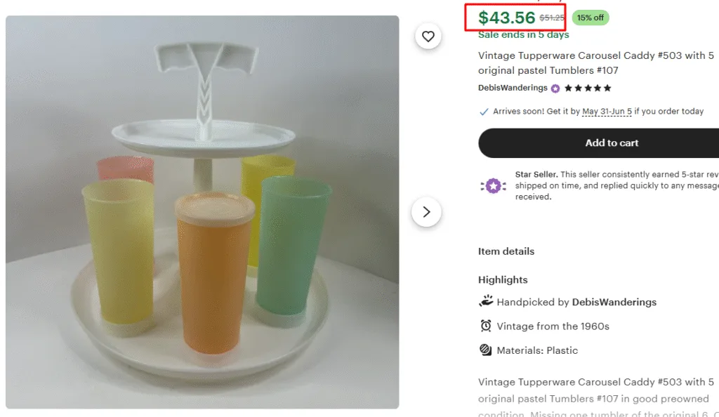 Tupperware Carousel Caddy with Tumblers
