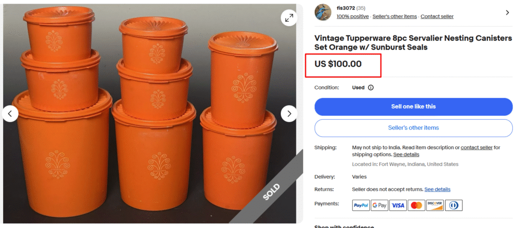 Tupperware Survelier Nesting Canisters Sunburst