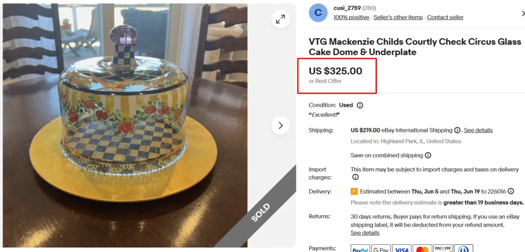 Vintage Mackenzie Glass Cake Dome & Underplate